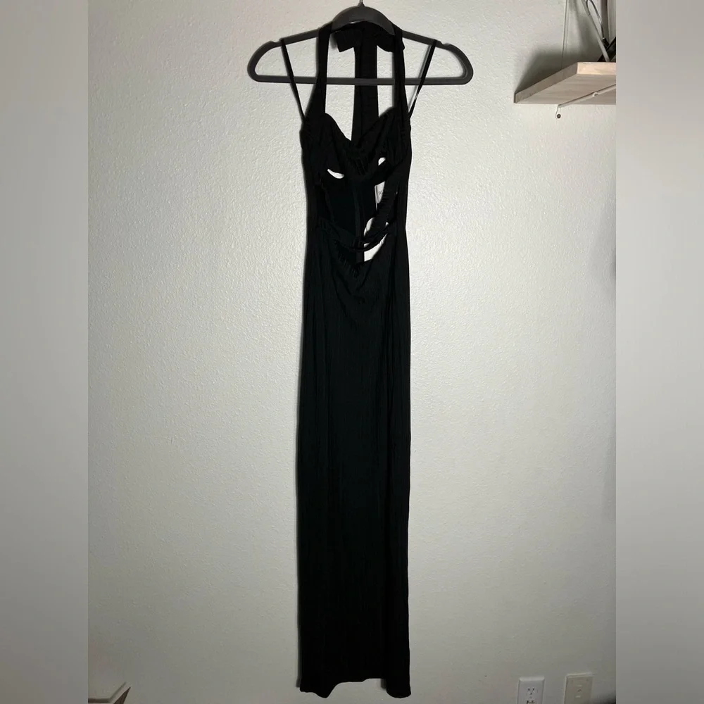 RUMER | NWT Sorrento Halter Cut Out‎ Maxi Dress In Black summer wedding party